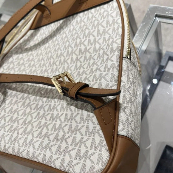 Michael Kors Brooklyn Medium Logo Backpack 30H1GBNB2B-Vanilla main image 8